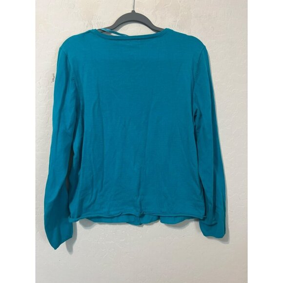 Kenneth Cole Reaction XL Teal Cardigan Sweater Shell Buttons Pinch Pleated - Picture 7 of 8